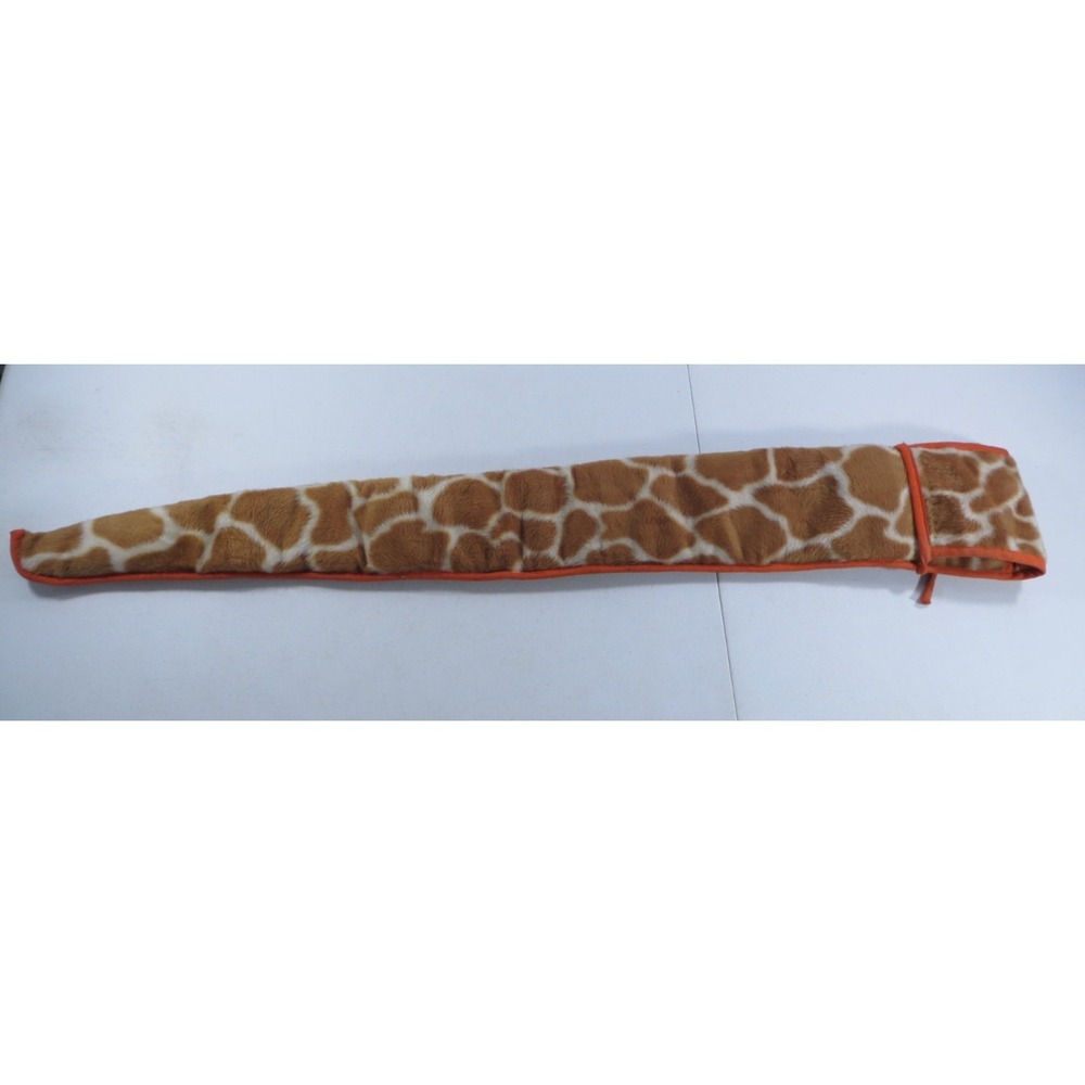 Vintage Giraffe Print Fleece‎ Orange Satin Lined Rifle Shotgun Sock Case Bag 48"